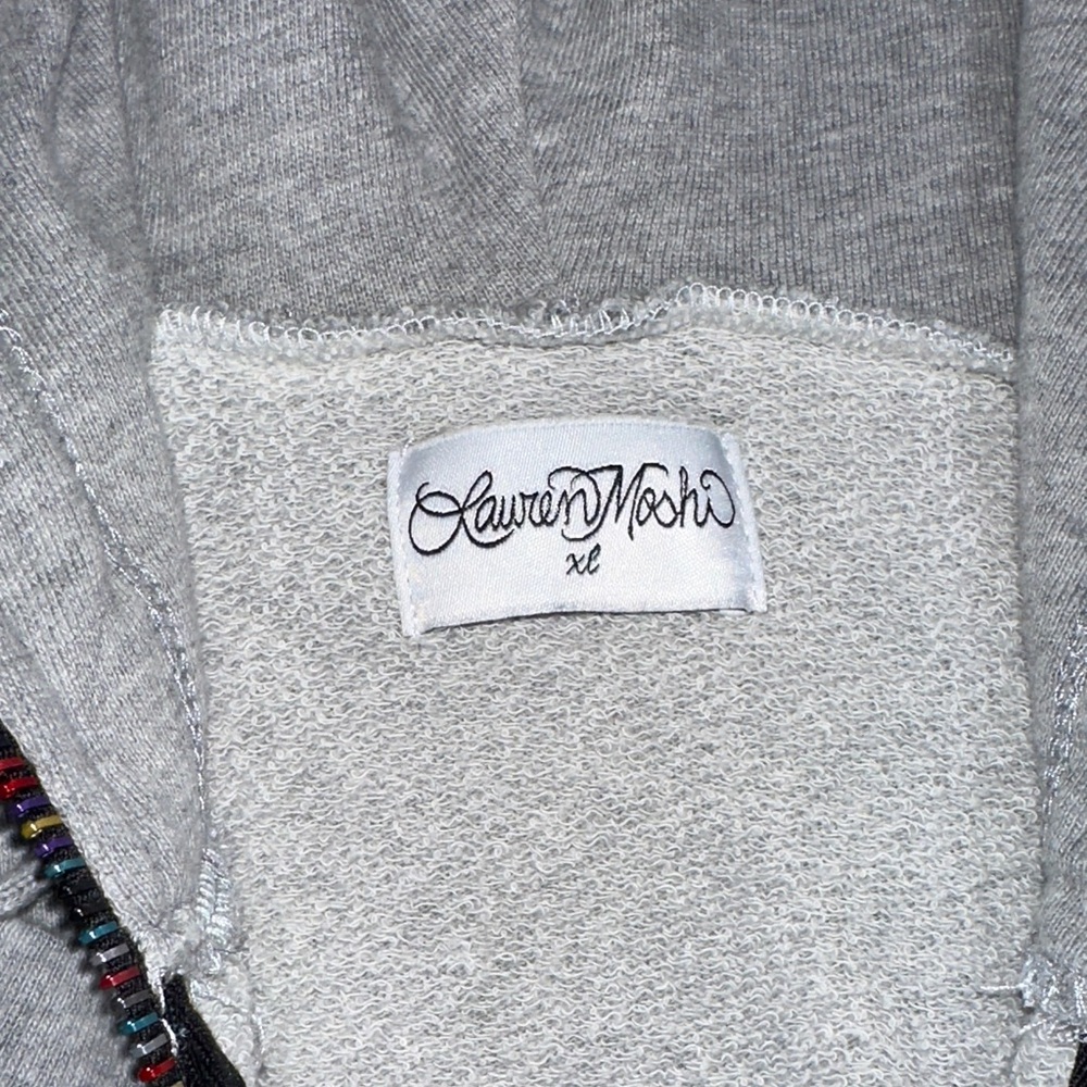 Lauren Moshi Gray Hoodie with Multicolor Accents - Picture 2 of 6